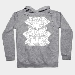 white zentangle olmec sentinel head ecopop Hoodie